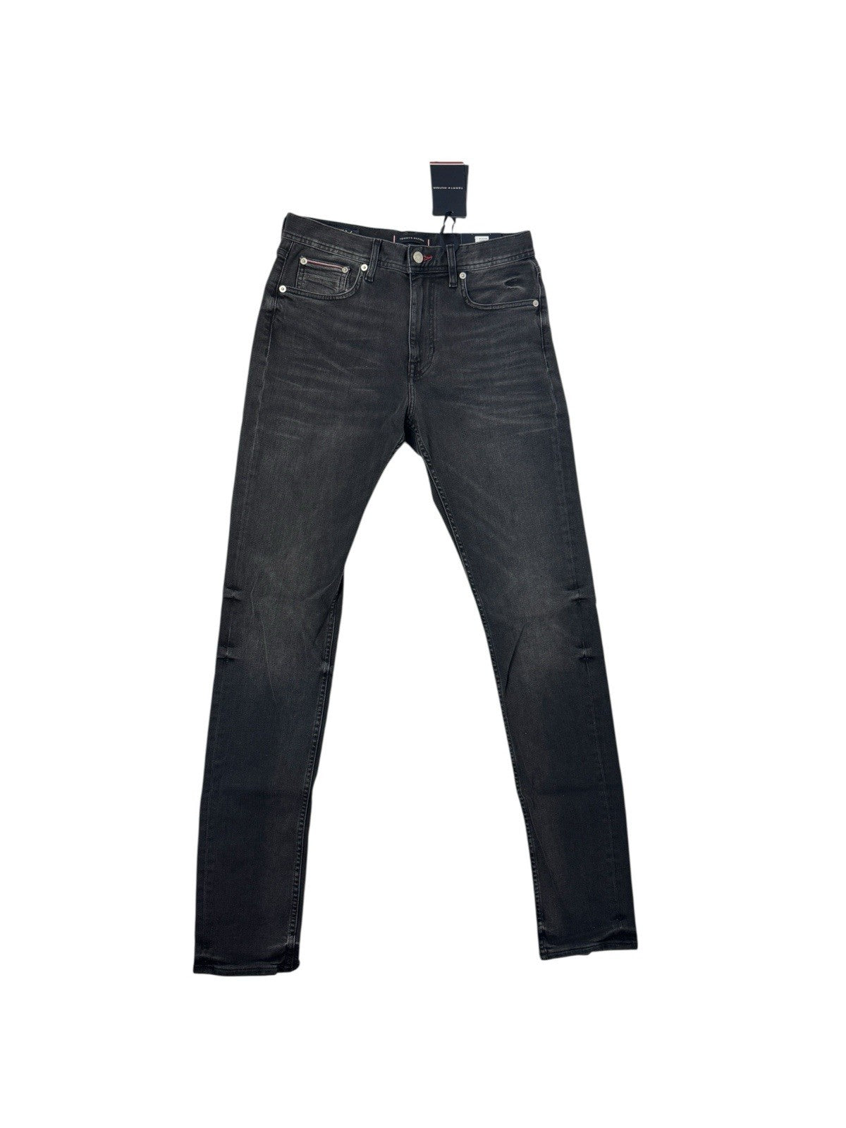 Tommy Hilfiger Herren Jeans Tapered Stretch W30 L36 Schwarz