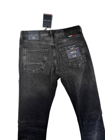 Tommy Hilfiger Herren Jeans Tapered Stretch W30 L36 Schwarz