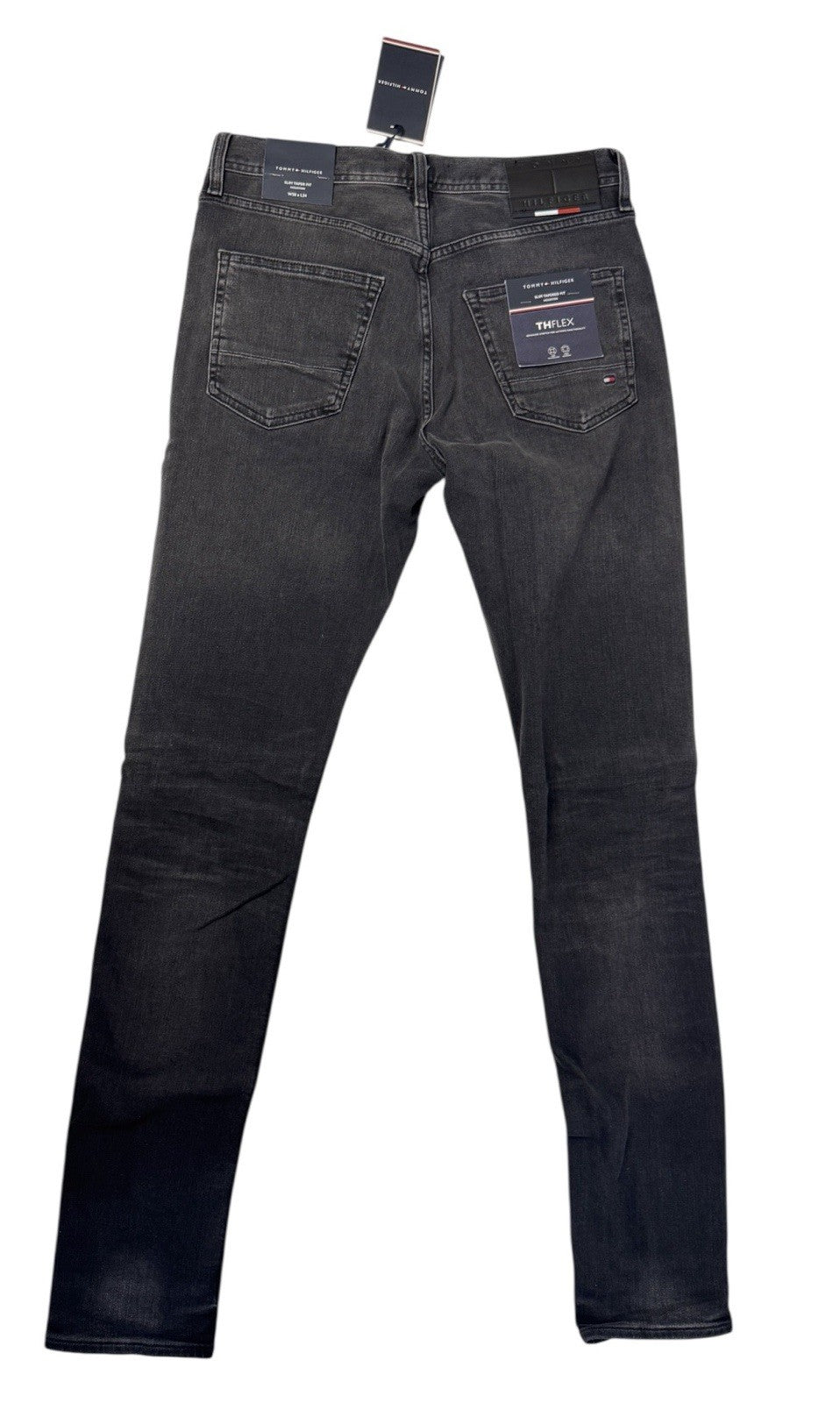 Tommy Hilfiger Herren Jeans Tapered Stretch W30 L36 Schwarz